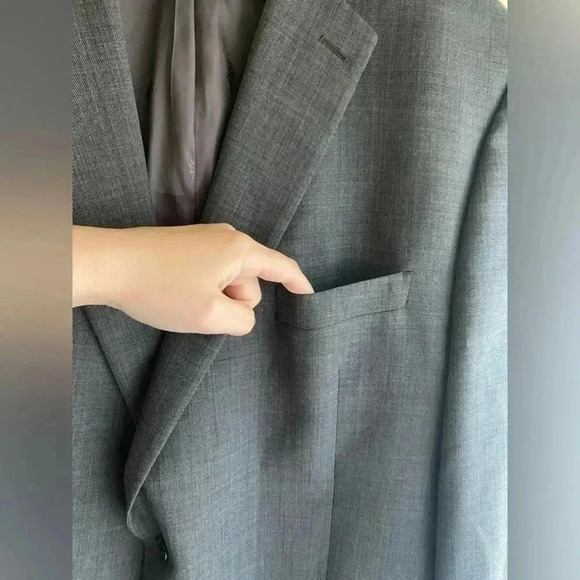 Lauren Ralph Lauren 48L Heather Gray Tweed Blazer Jacket Button Wool Blend Grey - Picture 10 of 14